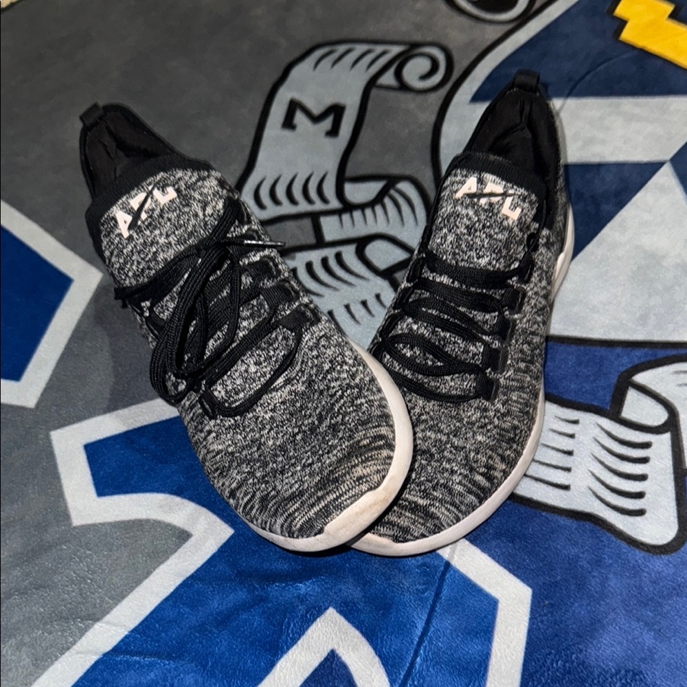 Black and Gray Knit Sneakers